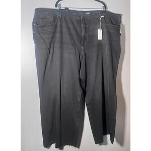 Good American Good Standard Ease Jeans Size 30 Plus Mid Rise Wide Leg Black